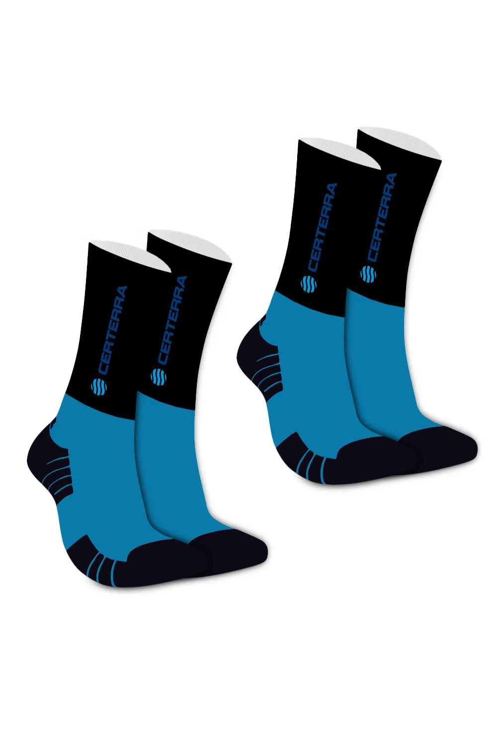 2-Pair Bundle - Athletic High Performance Sports Crew Socks